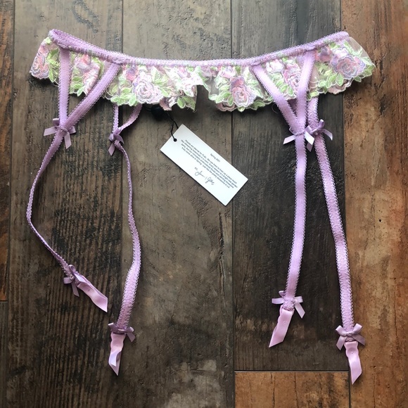 For Love And Lemons Berry Floral Garter Belt